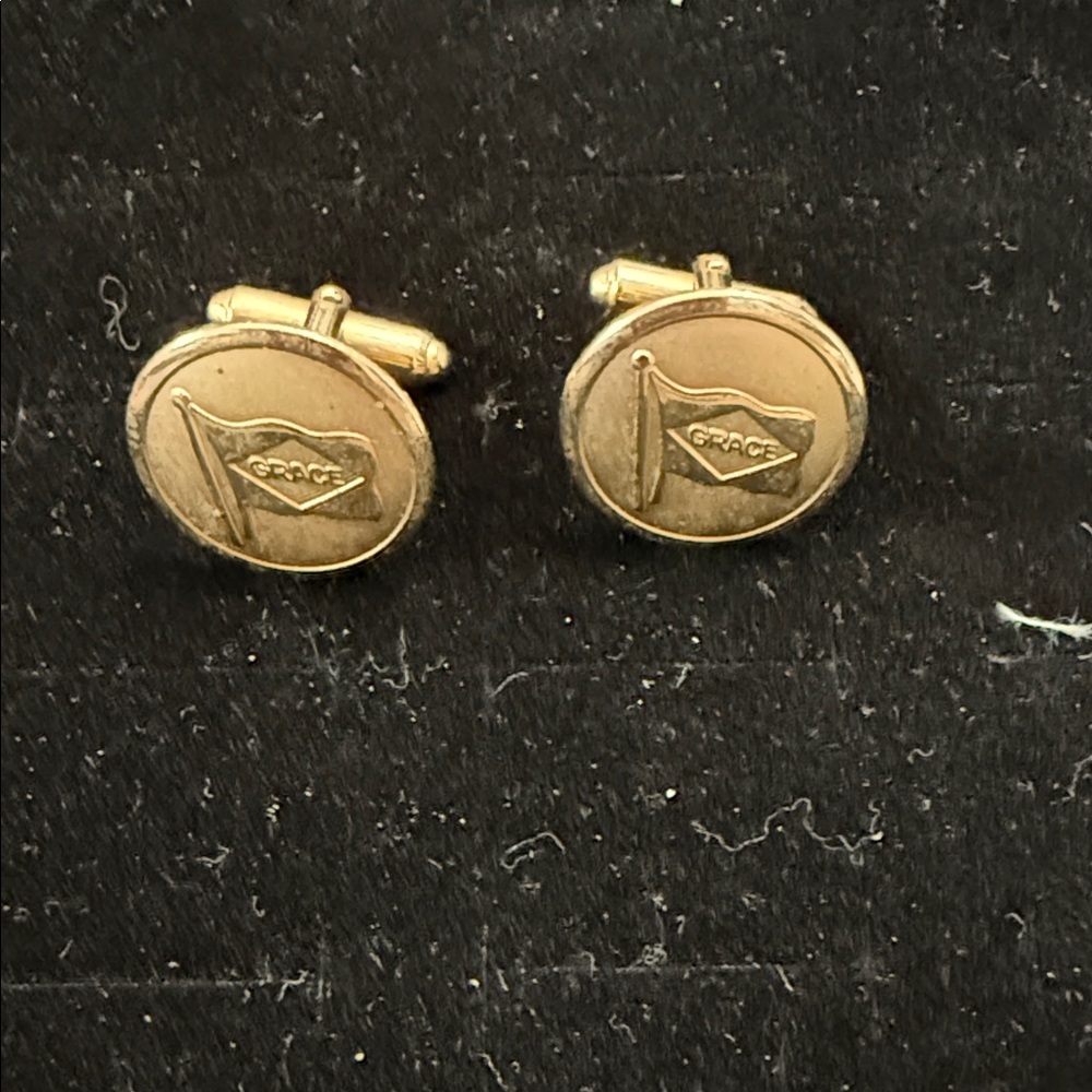 Grace Gold Cufflinks with Flag Design